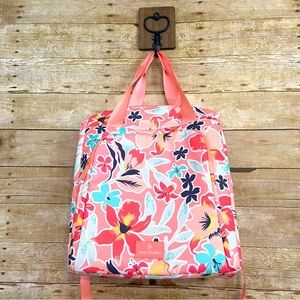 Vera Bradley Lighten Up Cooler Tote Backpack Rain Forest Lily Coral NWT
